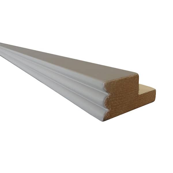 Home Decorators Collection 96 in. W x 2 in. D x 1 in. H Solid Wood Kitchen Cabinet Beaded Light Rail Molding in Pearl Gray