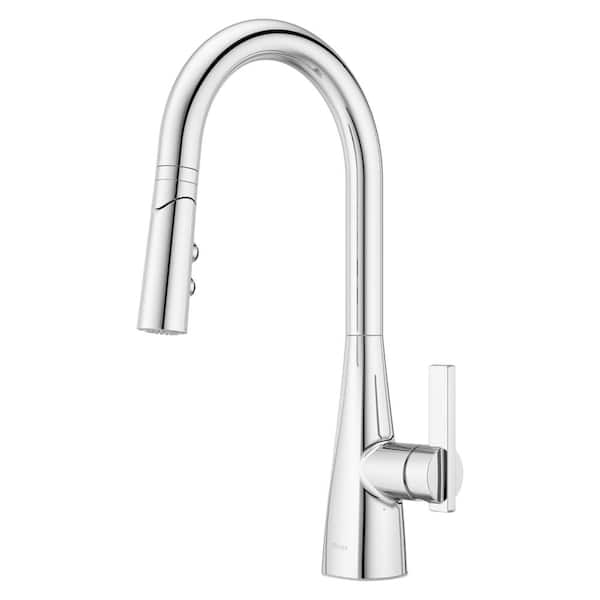 Pfister Exemplar Single Handle Pull Down Sprayer Kitchen Faucet in Polished Chrome