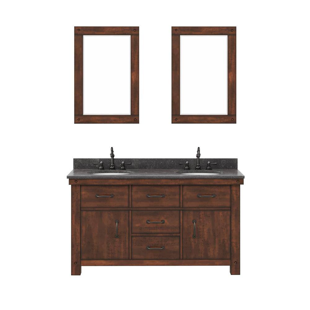 Water Creation Aberdeen 60 In. W X 22 In. D Vanity In Rustic Sierra W ...