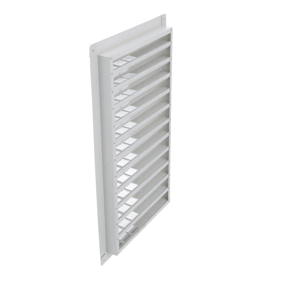 White Aluminum Rectangular Gable Attic Vent 16.5" x 26.5"