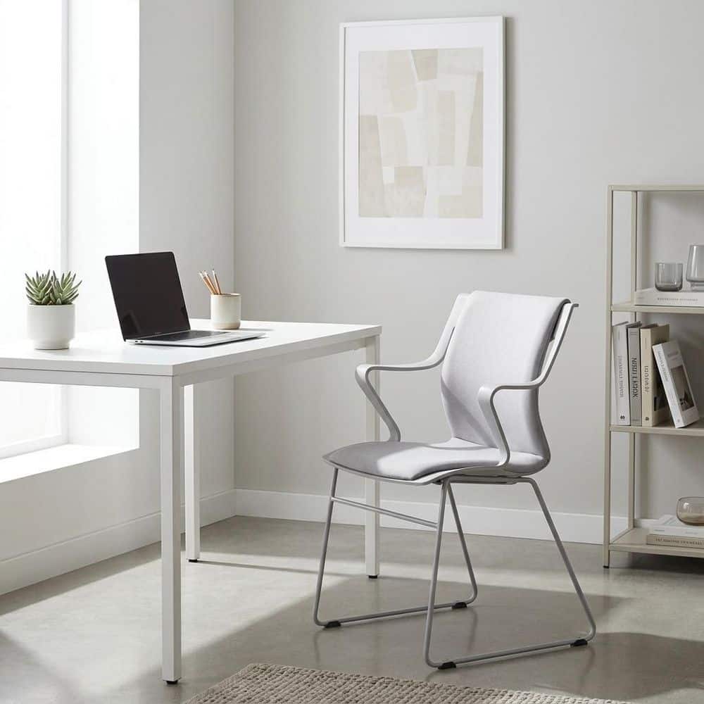 Gray Cascade Sled Base Upholstered Fabric Arm Chair (Set of 2) price history on PriceWatchPro