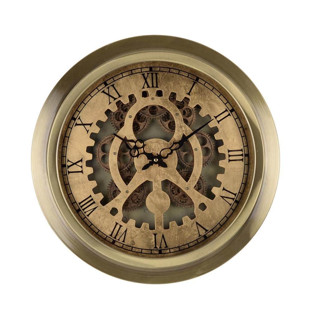Benjara Gold, Bronze, and Black Analog Metal with Gear