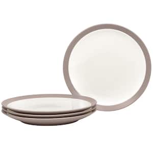 Colorwave Clay 8.5 in. Tan Stoneware Salad Plates, Set Of 4 Curve