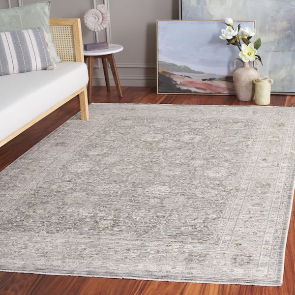 Mason 9 ft. x 12 ft. Beige/Dark Gray Ivory Ornate Floral Area Rug