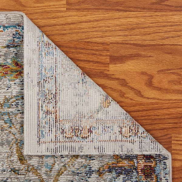 Unbranded - Gracie Persian Classic Victorian 9 ft. x 12 ft. Multi/Gray Distress Floral Indoor Area Rug