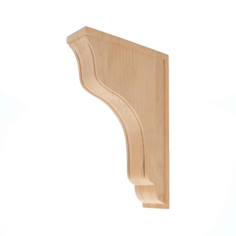 12 in x 2.5 in Unfinished Alder Wood Corbel