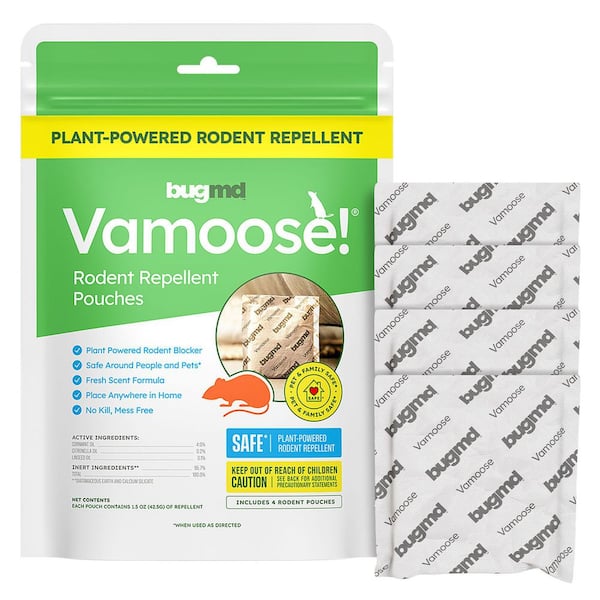 BUGMD Vamoose, Rodent Repellent Pouches (1-Pack, 4-Pouches)