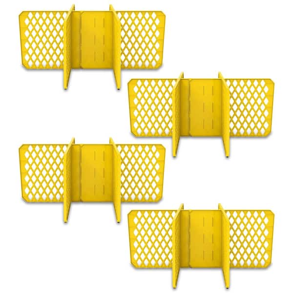 27 Gal. 6-Slot Tote Dividers Storage Containers, Yellow, 4-Pack