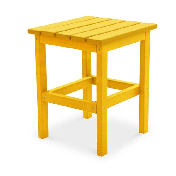 DUROGREEN Icon Lemon Yellow Square Plastic Outdoor Side Table