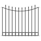 Beaumont 40.4 in. H x 49.6 in. W Black Steel 3-Rail Fence Panel
