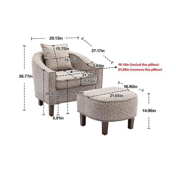 FERPIT Upholstered Linen Bottom Storage Button Tufted Accent Chair