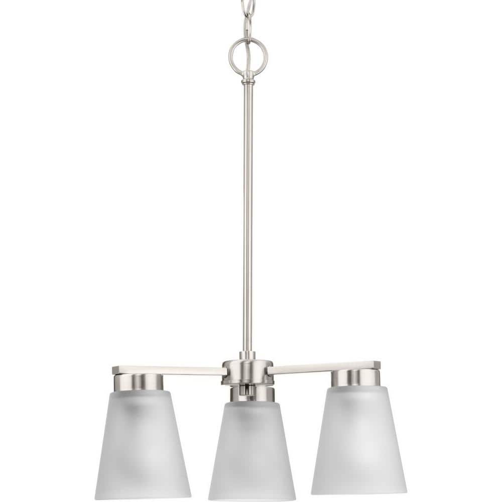Tanner Collection Three-Light Brushed Nickel Transitional Chandelier price history on PriceWatchPro