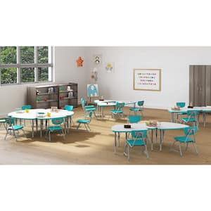 Versa Desk Curve Laminate Large Surface Adjustable Kids Desk Write-On/Wipe-Off Top Classroom Table (Island, 14-23 in. H)