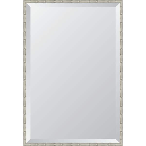 Melissa Van Hise Bamboo Style 26 in. W x 38 in. H Rectangle Silver Framed Mirror
