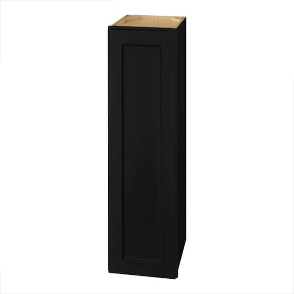 Avondale 12 in. W x 12 in. D x 42 in. H Ready to Assemble Plywood Shaker Wall Kitchen Cabinet in Raven Black
