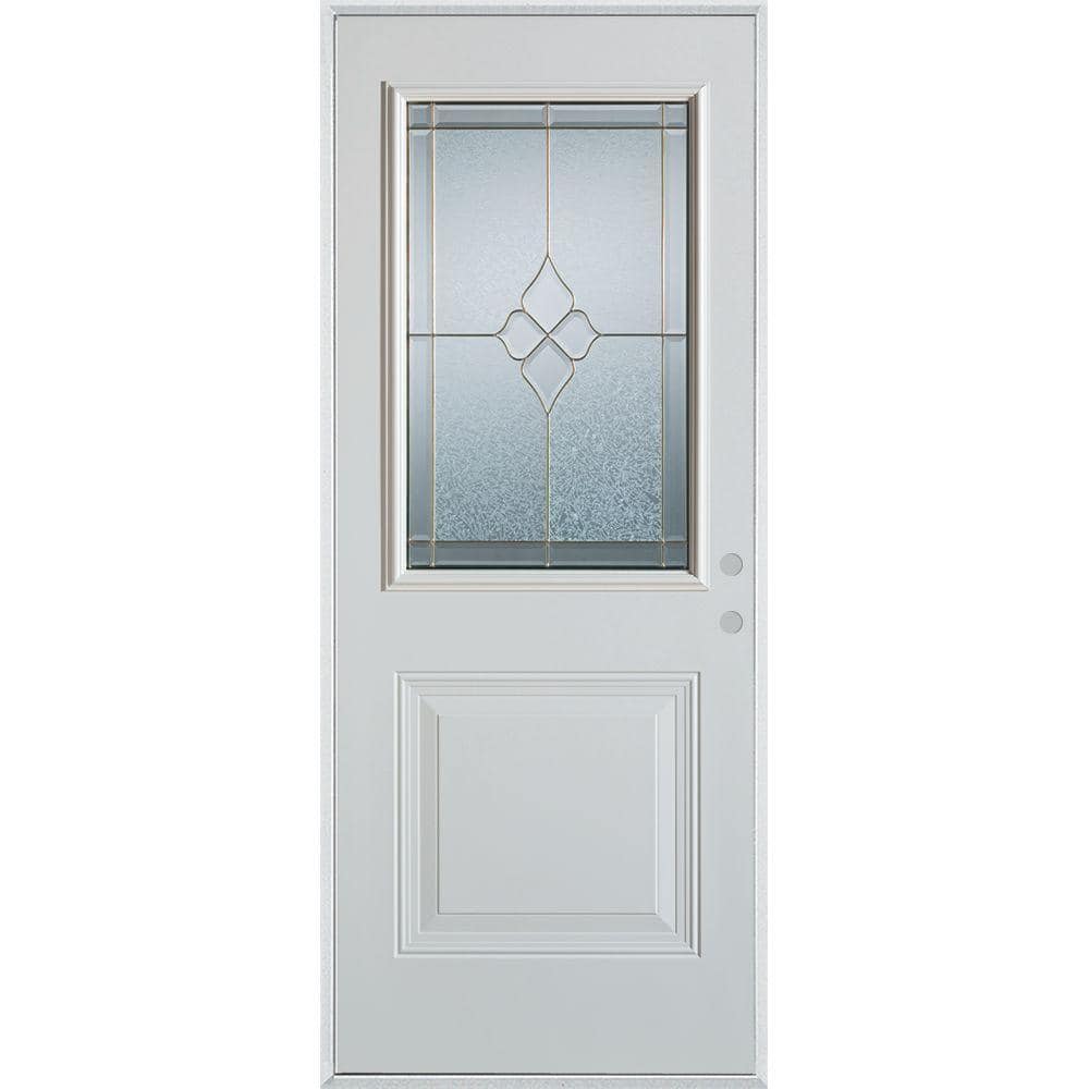 Geometric 36 in x 80 in 1 Panel Left-Hand/Inswing 1/2 Lite White Primed Smooth Fiberglass Prehung Front Door price history on PriceWatchPro