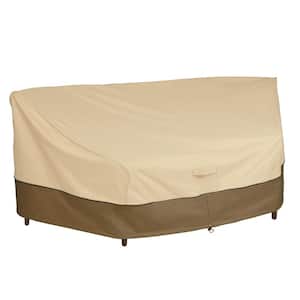 Veranda 46 in. L (Front) x 90 in. L (Back) x 34 in. D x 32 in. H Curved Sofa Sectional Cover