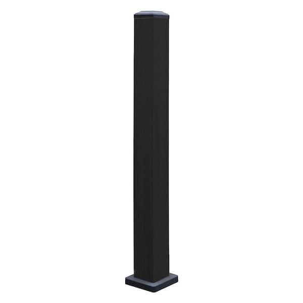 NewTechWood UltraShield 3.7 in. x 3.7 in. x 3.5 ft. Indian Ebony Composite Hemispheres 3.5 ft. Post Kit