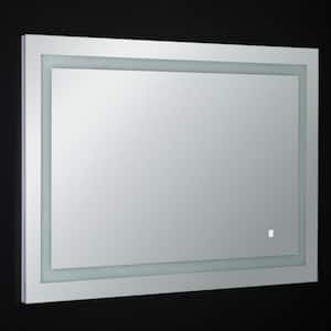 Deco 47 in. W x 28 in. H LED Wall Mounted Vanity Bathroom LED Mirror in Aluminum