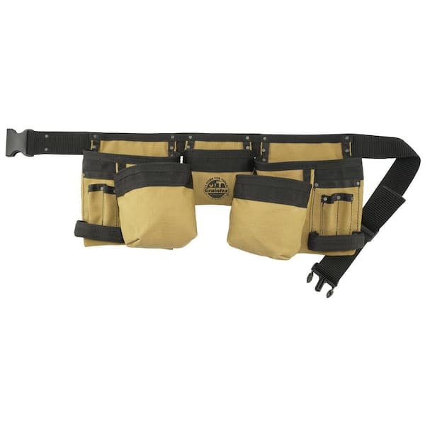 Khaki Canvas 11-Pocket Finisher Tool Apron