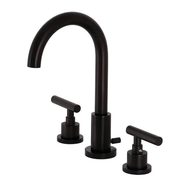 Kingston Brass Manhattan 8 in. Widespread 2-Handle Bathroom Faucet in Oil Rubbed Bronze