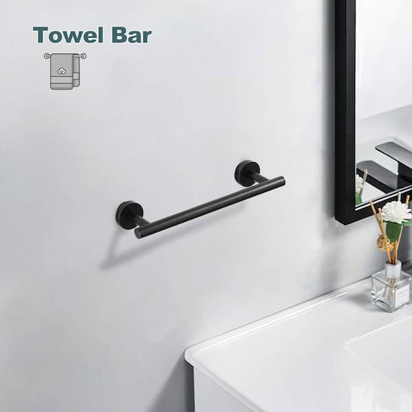 12 in. Wall Mounted Single Towel Bar in Oil Rubbed Bronze