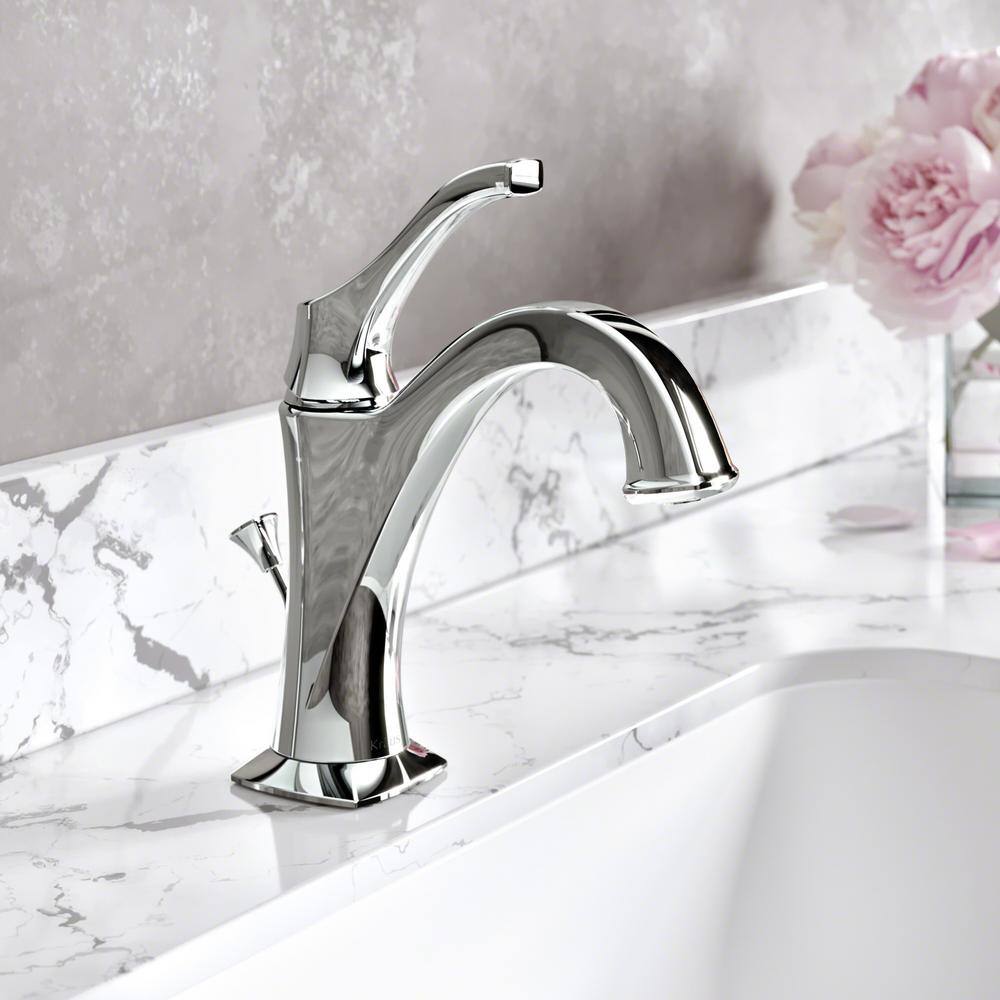 Arlo Chrome Single Handle Brass Bathroom Faucet Set