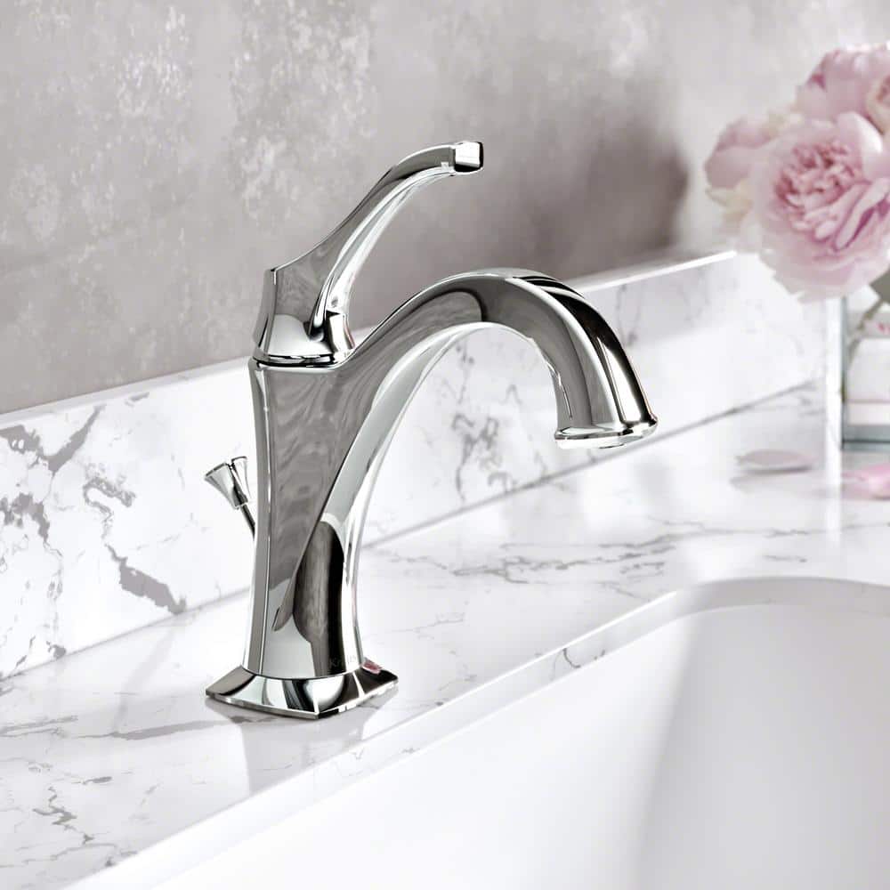 Arlo Chrome Single Handle Brass Bathroom Faucet with Lift Rod Drain