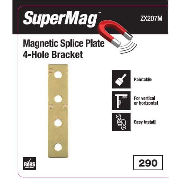 4-Hole Flat Straight Bracket with Magnets - Strut Fitting - Gold Galvanized (ZX207M)