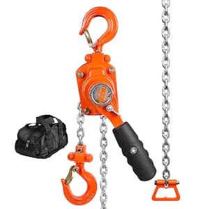 1/4 Ton 550 lbs. Manual Lever Chain Hoist 5 ft. Long Chain Hoist with 360° Rotation Hook and Double-Pawl Brake