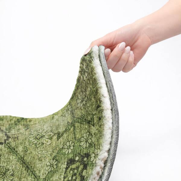 Dream Shag Premium Machine Washable Abstract ADS842 Olive 10 ft. x 14 ft. Area Rug