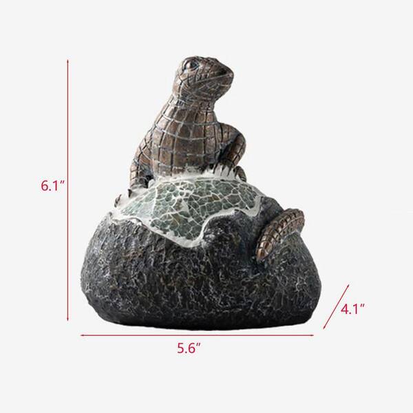 Resin Lizard Outdoor Garden Statues with Solar Light L0CRDLXNS5
