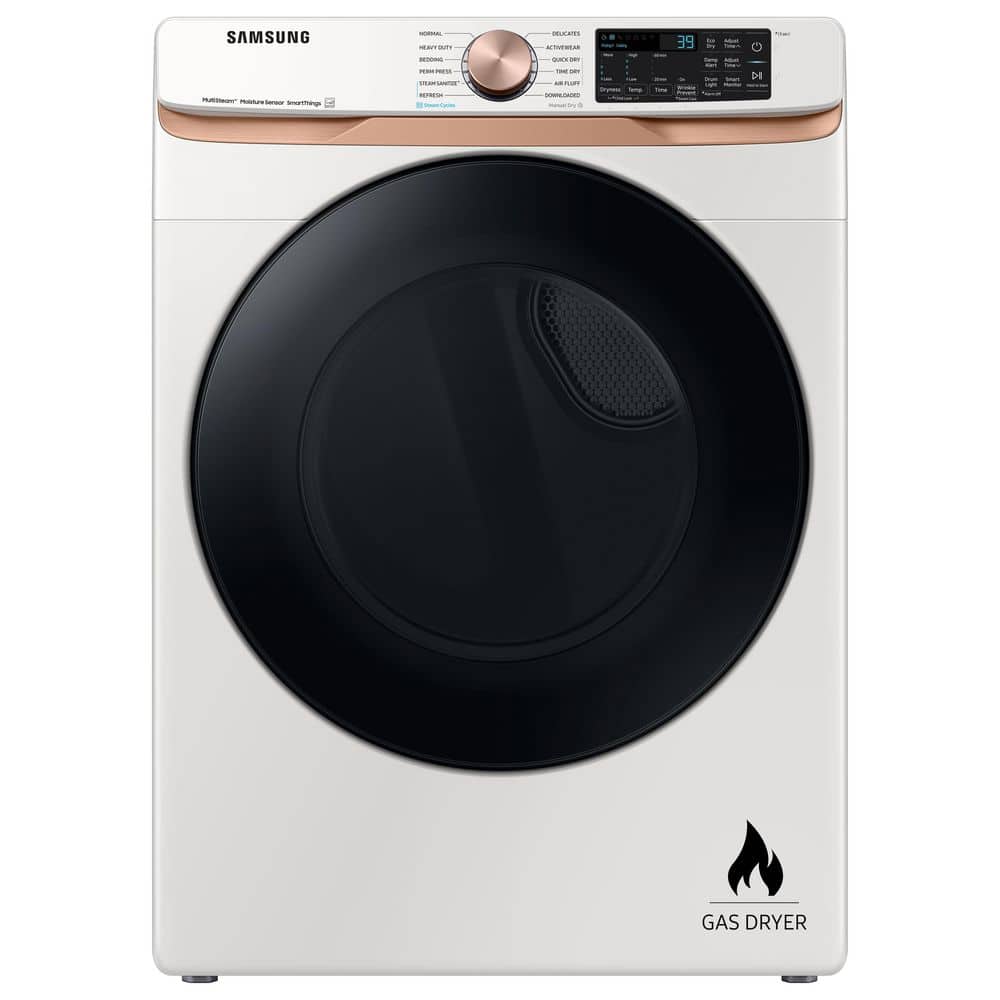 7.5 cu. ft. Smart Gas Dryer in Ivory Beige with Steam Sanitize+ and Sensor Dry