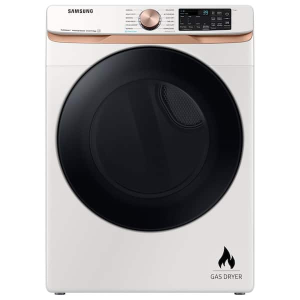 Samsung 7.5 cu. ft. Smart Gas Dryer in Ivory Beige with Steam Sanitize+ and Sensor Dry