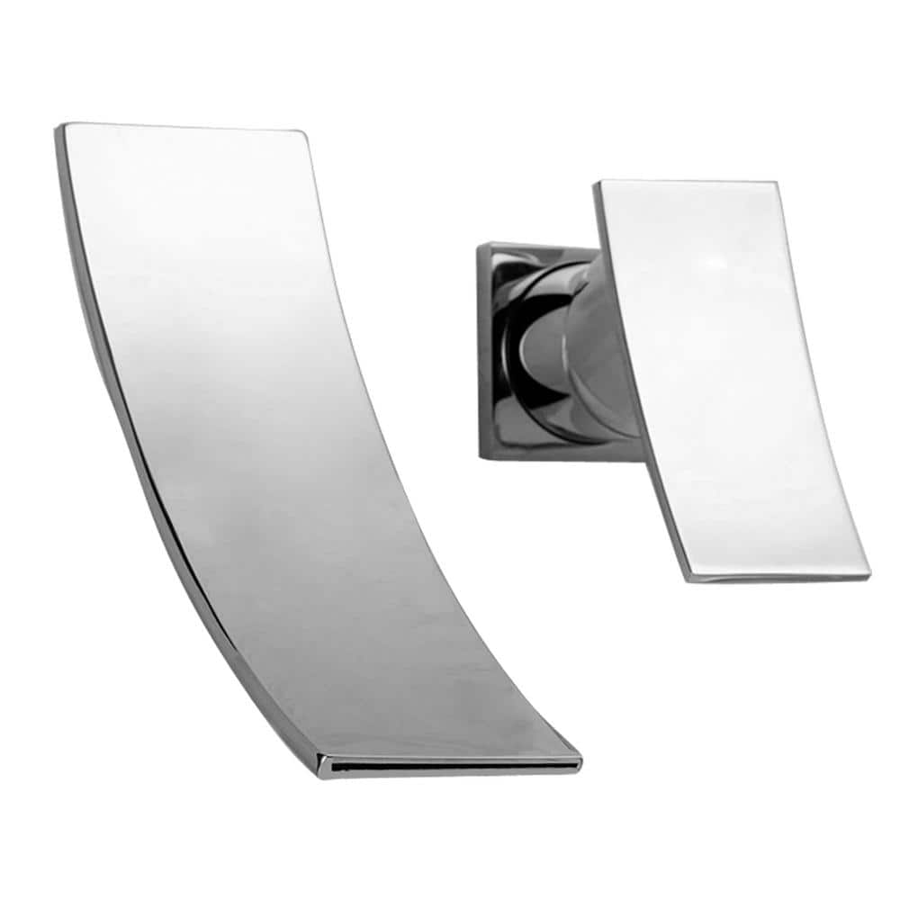 SUMERAIN Waterfall Single Handle Wall Mounted Bathroom Faucet in Chrome