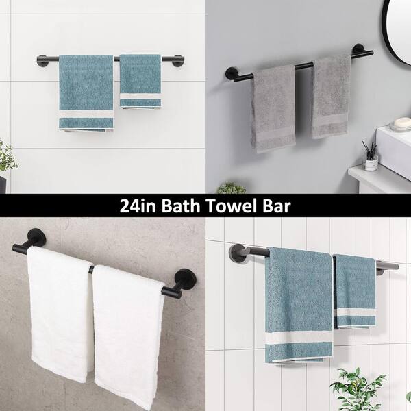 ATKING 6-Piece Bath Hardware Set with 2 Towel Bars/Rack Towel/Robe