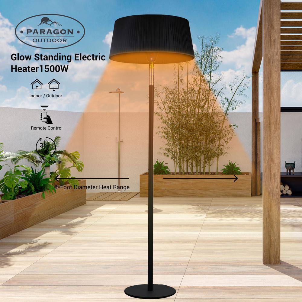 Sol 82.5" Black Aluminum and Steel Freestanding Electric Heater