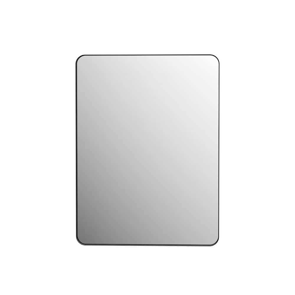 24 in. W x 32 in. H Rectangular Framed Wall-Mounted LED Bathroom Vanity Mirror in Matte Black price history on PriceWatchPro