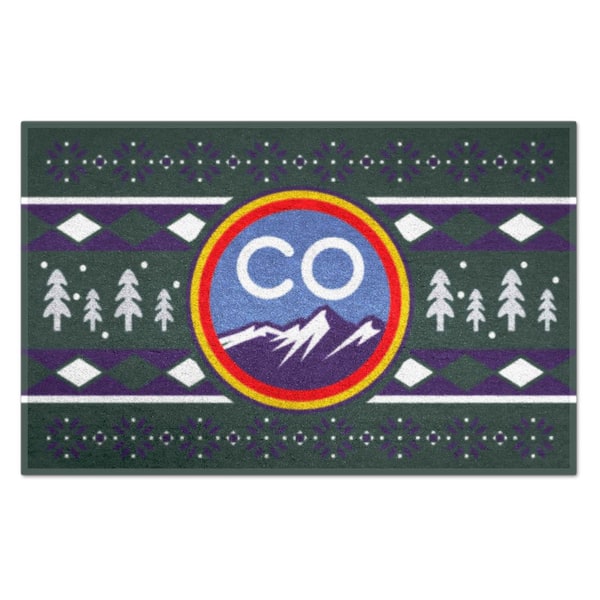 FANMATS Colorado Rockies Holiday Sweater Starter Mat Accent Rug - 19in. x 30in.