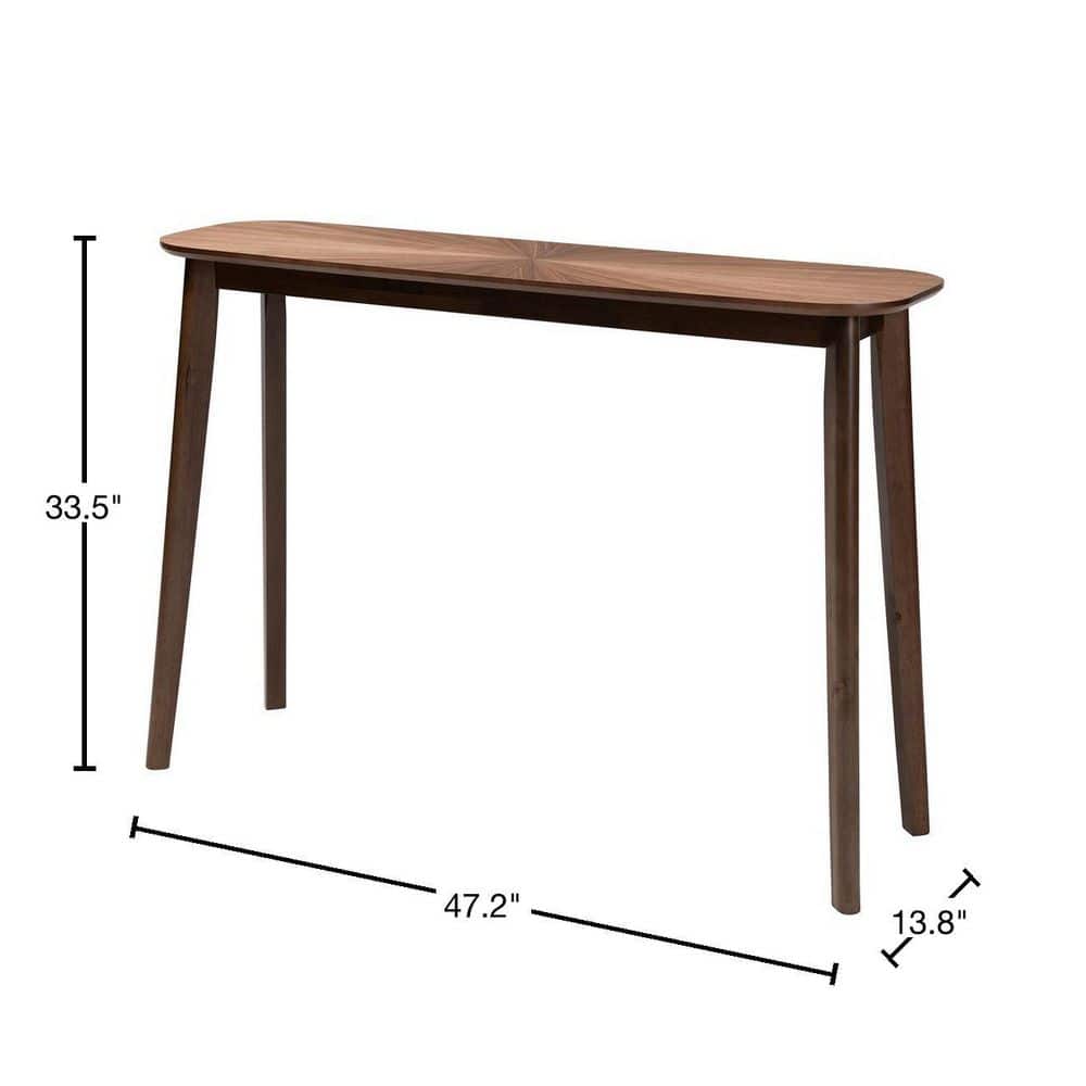 Wendy Walnut Mid-Century Modern Wood Console Table
