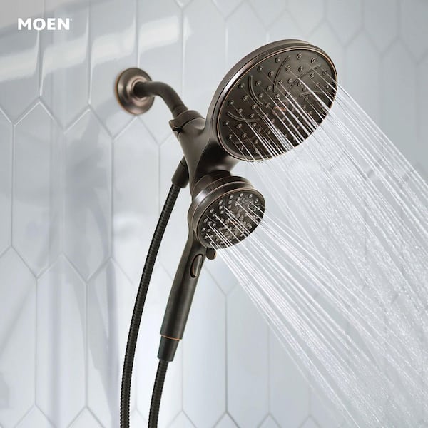 Attract with Magnetix 6-Spray 6.75 in. Dual Wall Mount Fixed and Handheld Shower 1.75 GPM in Mediterranean Bronze