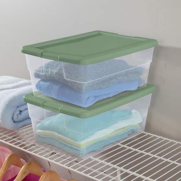 Sterilite 16 qt. Plastic Stacking Storage Container Box w/ Lid in Clear,  96-Pack 96 x 16448012 - The Home Depot