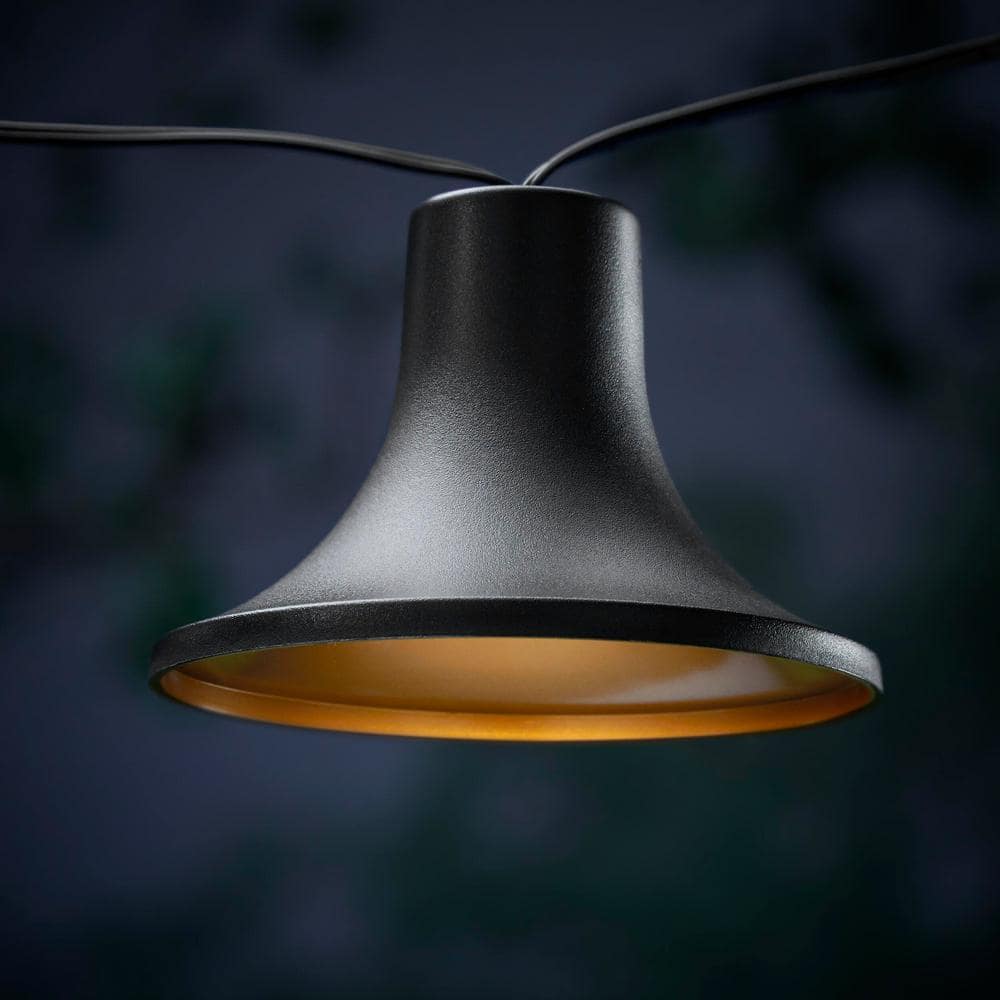 Black 12 ft. Outdoor LED Lantern String Light