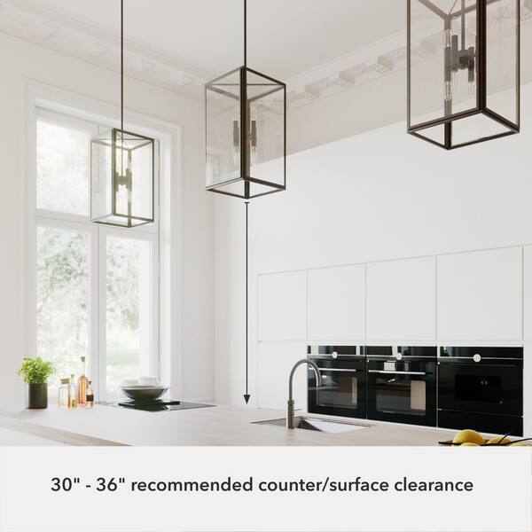 Hunter Felippe 8-Light Onyx Bengal Modern/Contemporary Seeded Glass Lantern LED Medium Hanging Pendant Light