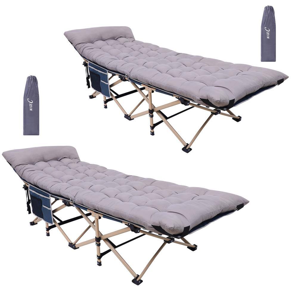 NICE C Camping Cots, Camping Cots with Mattress, Cots for Adults, Folding Cot with Carry Bag