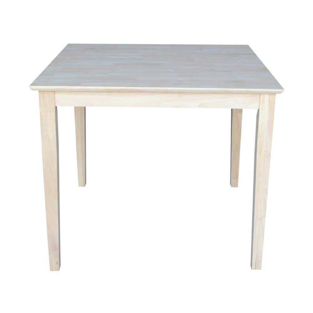 36" Brown Solid Wood Extendable Dining Table with Shaker Legs