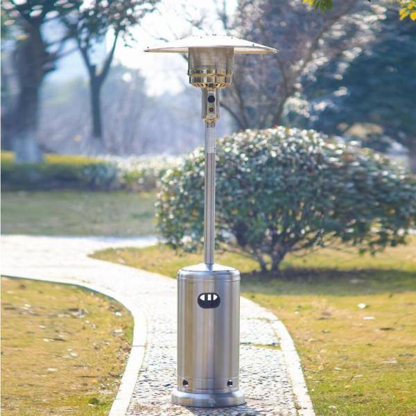 Hampton Bay 48K BTU Stainless Steel Patio Heater with Wheels BrickSeek