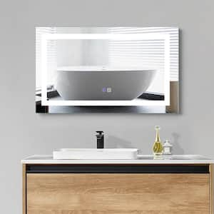 40 in. W x 24 in. H Rectangular Frameless LED Light Wall Mounted Bathroom Vanity Mirror in Silver