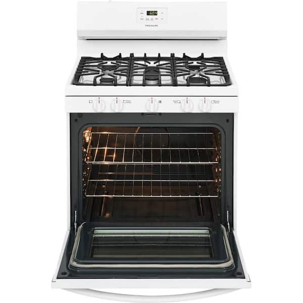 30 in. 5.0 cu. ft. 5-Burner Gas Range with Manual Clean in White