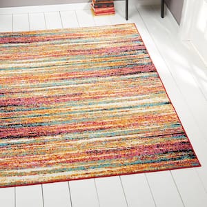 Splash Orange/Blue 8 ft. x 10 ft. Striped Area Rug